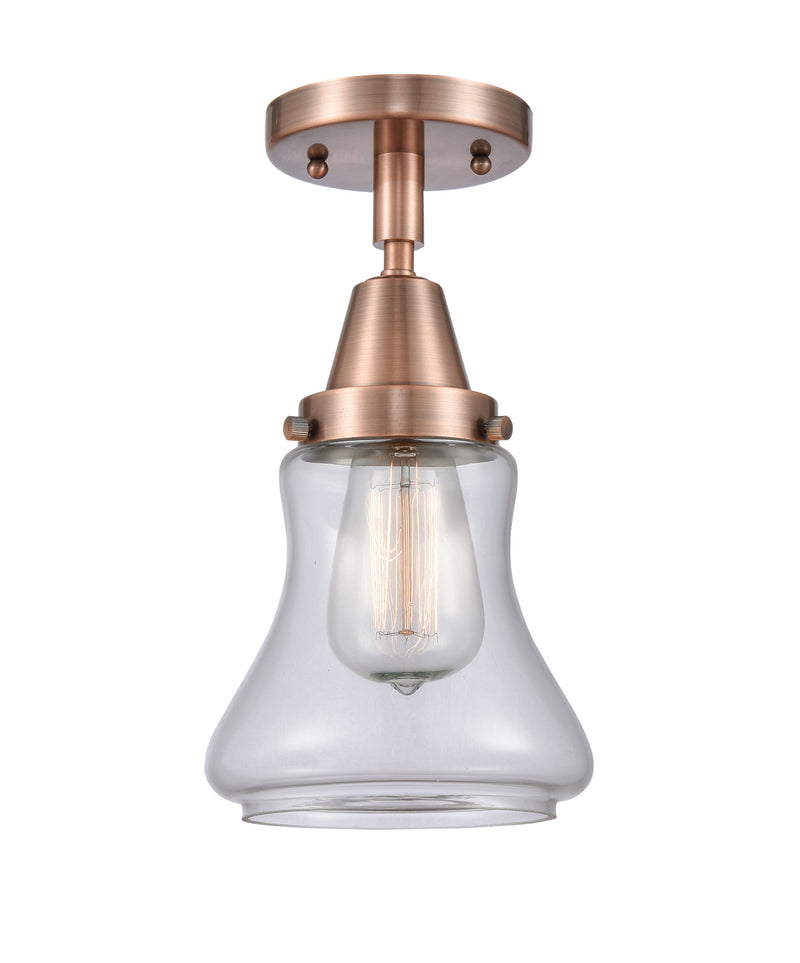 Innovations 447-1C-AC-G192 One Light Flush Mount, Antique Copper