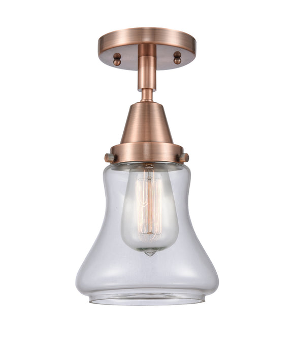 Innovations 447-1C-AC-G192 One Light Flush Mount, Antique Copper