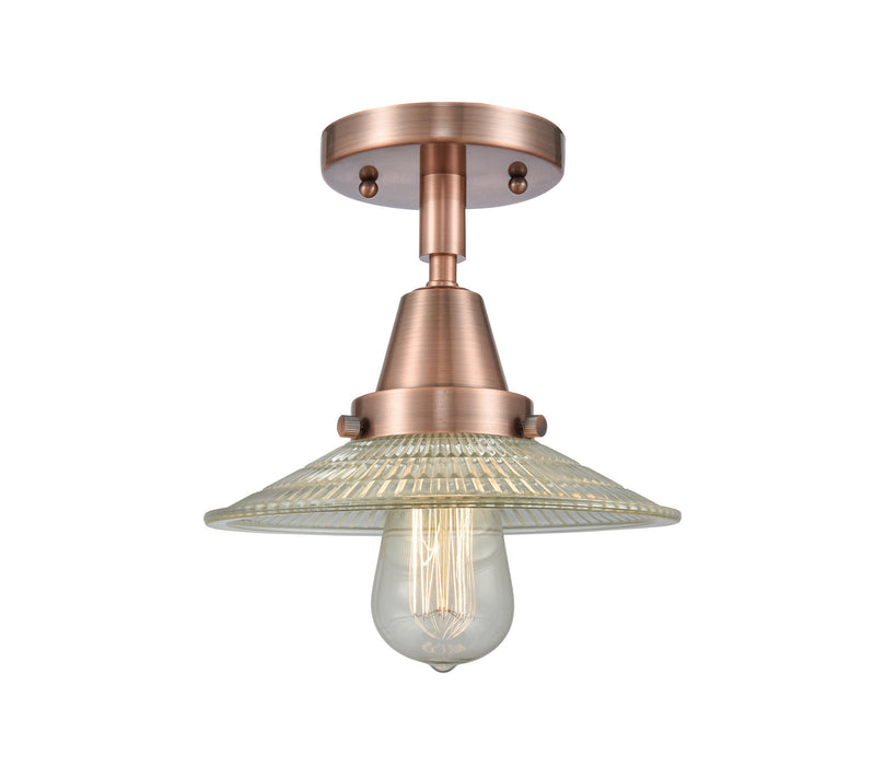 Innovations 447-1C-AC-G2 One Light Flush Mount, Antique Copper