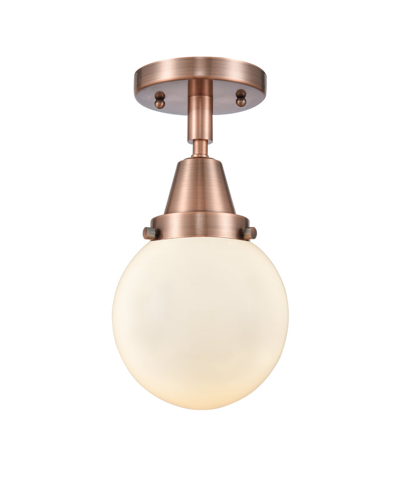 Innovations 447-1C-AC-G201-6-LED LED Flush Mount, Antique Copper