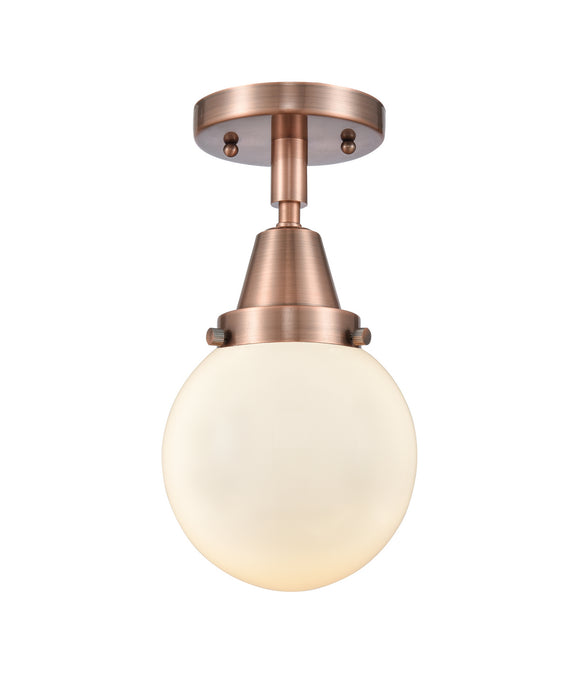 Innovations 447-1C-AC-G201-6-LED LED Flush Mount, Antique Copper