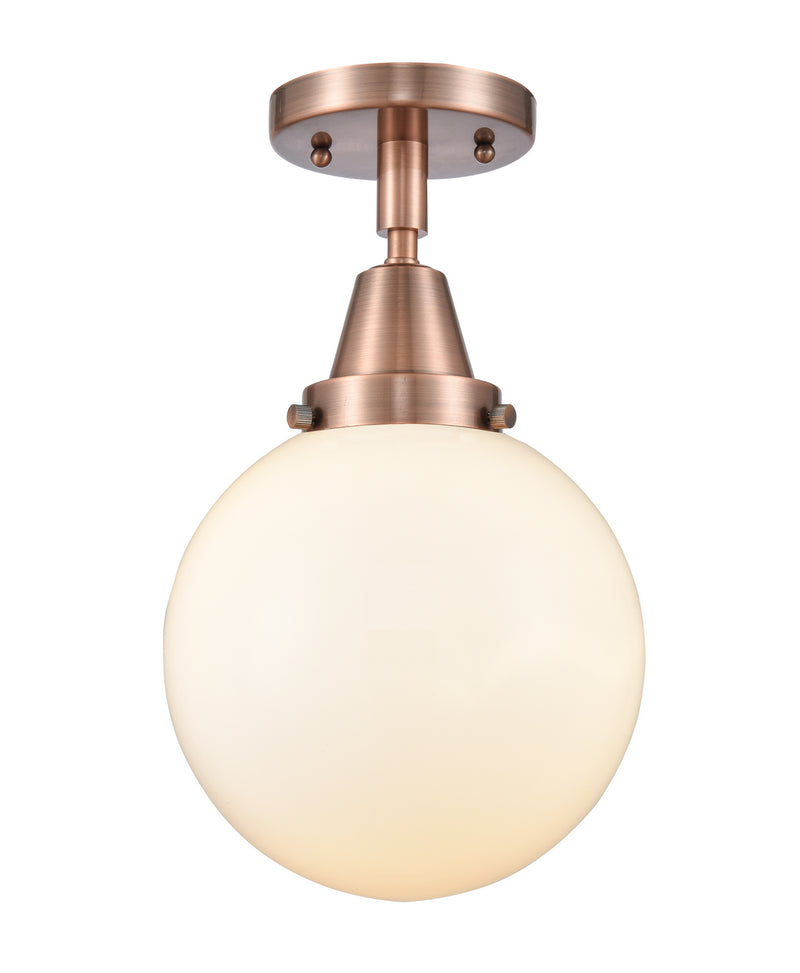 Innovations 447-1C-AC-G201-8-LED LED Flush Mount, Antique Copper