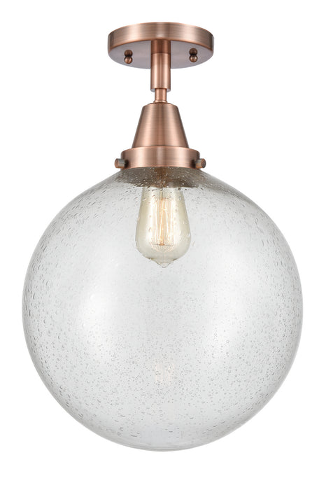 Innovations 447-1C-AC-G204-12-LED LED Flush Mount, Antique Copper