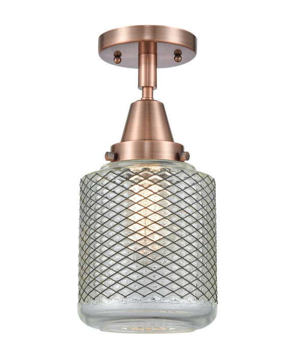 Innovations 447-1C-AC-G262 One Light Flush Mount, Antique Copper
