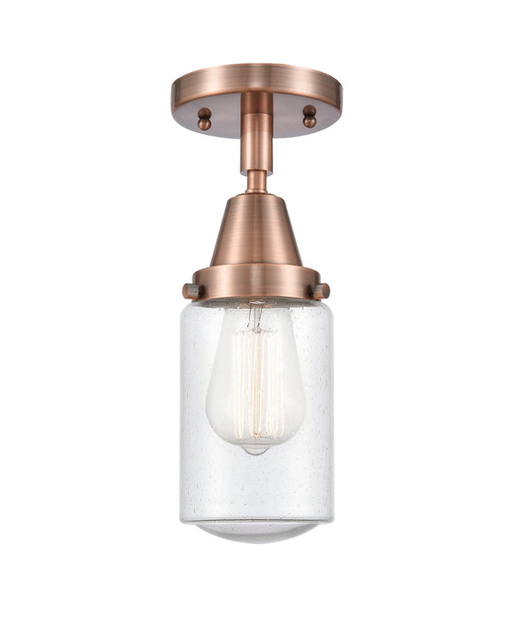 Innovations 447-1C-AC-G314-LED LED Flush Mount, Antique Copper