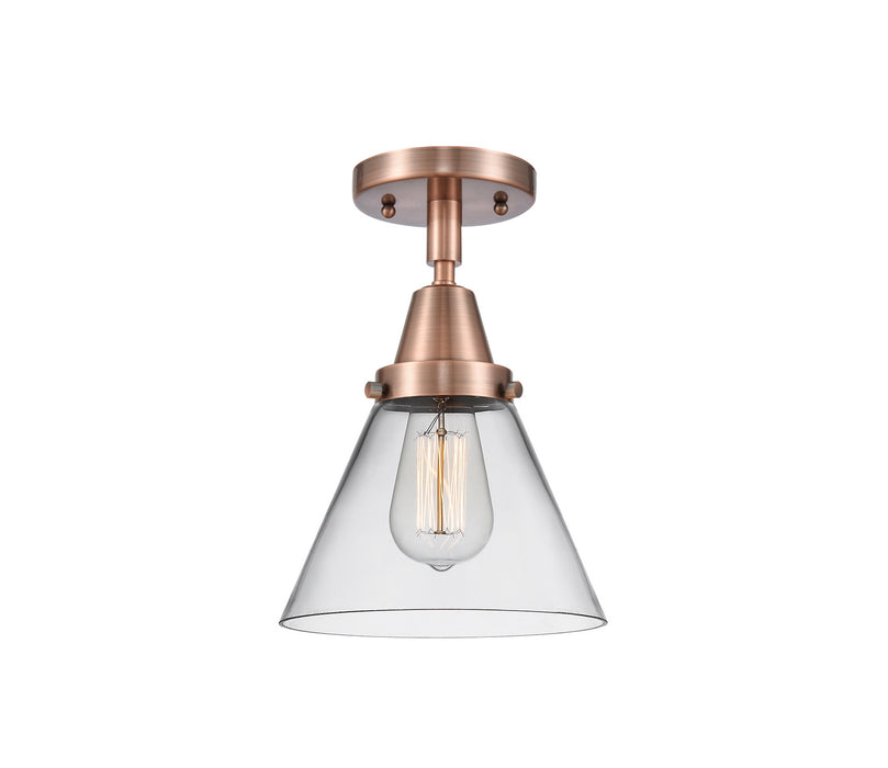 Innovations 447-1C-AC-G42 One Light Flush Mount, Antique Copper