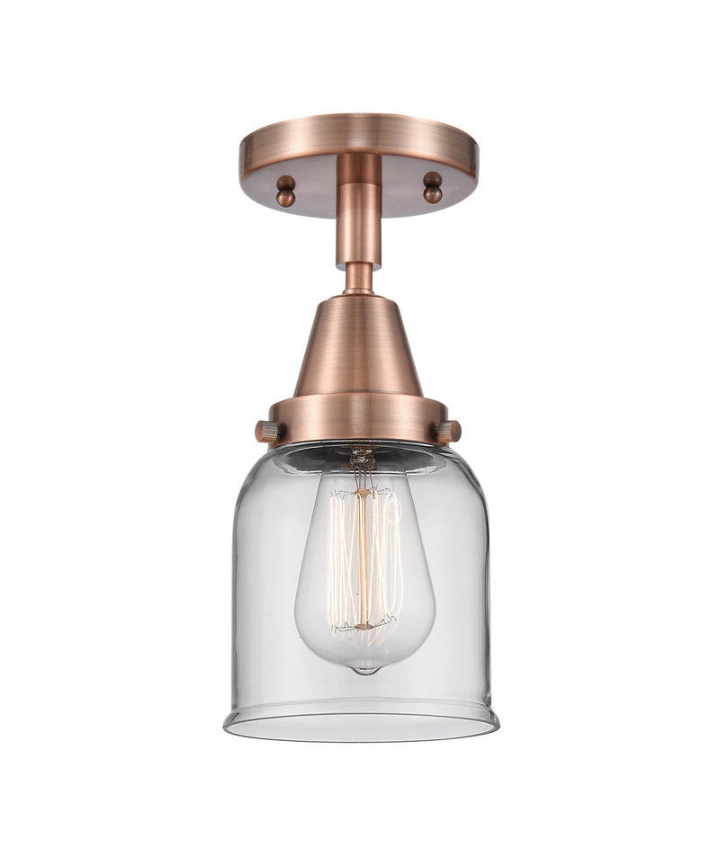 Innovations 447-1C-AC-G52 One Light Flush Mount, Antique Copper