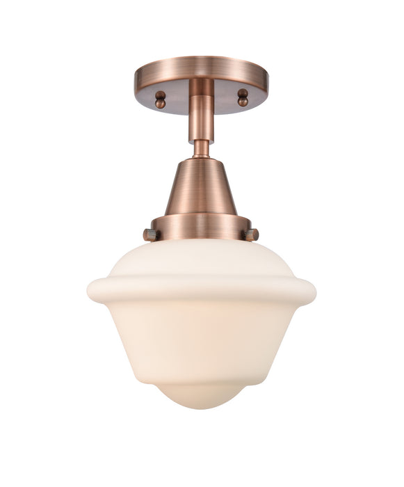 Innovations 447-1C-AC-G531 One Light Flush Mount, Antique Copper
