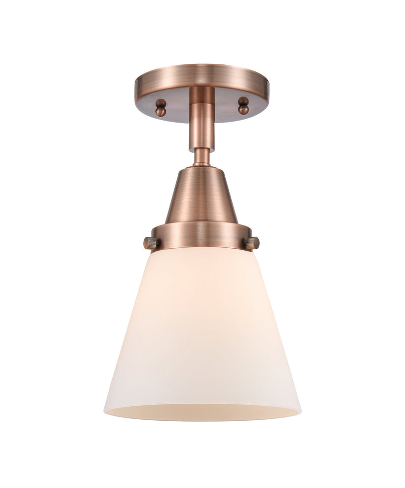 Innovations 447-1C-AC-G61 One Light Flush Mount, Antique Copper