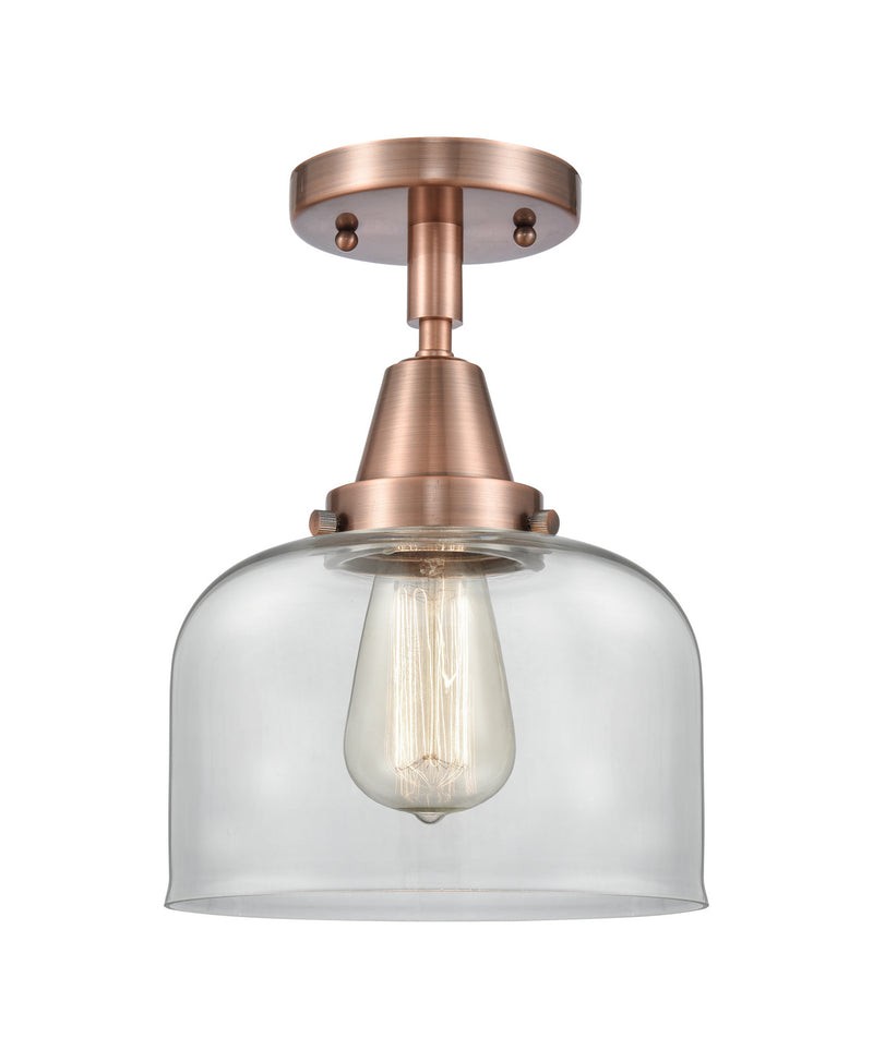 Innovations 447-1C-AC-G72 One Light Flush Mount, Antique Copper