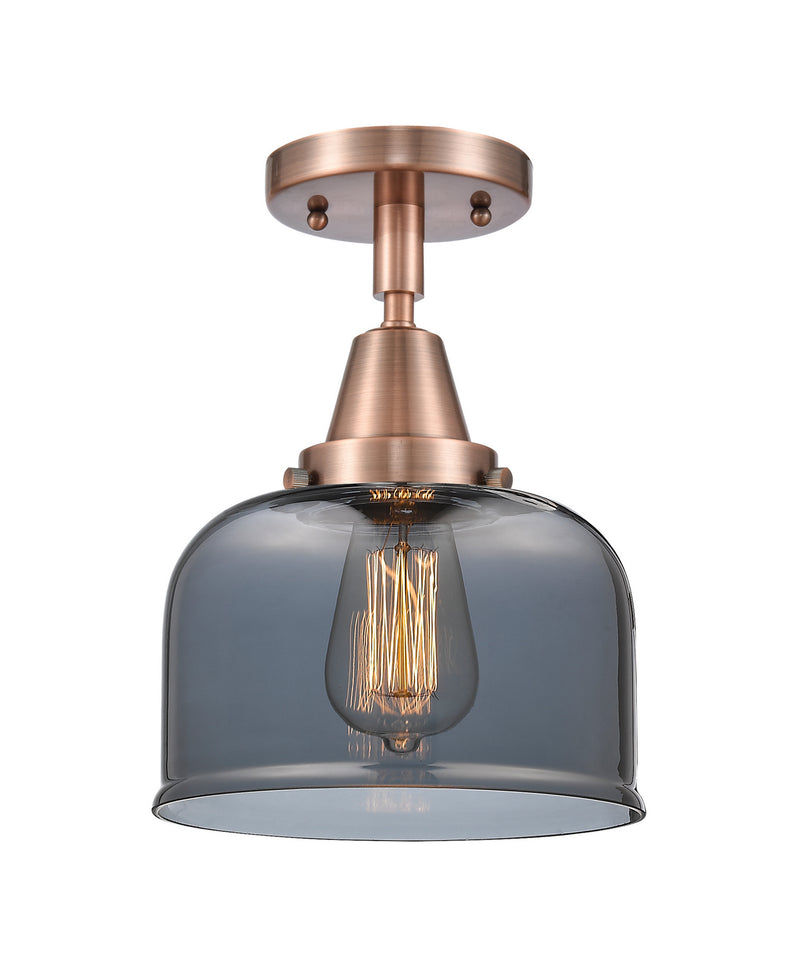 Innovations 447-1C-AC-G73 One Light Flush Mount, Antique Copper