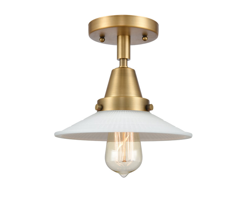 Innovations 447-1C-BB-G1 One Light Flush Mount, Brushed Brass