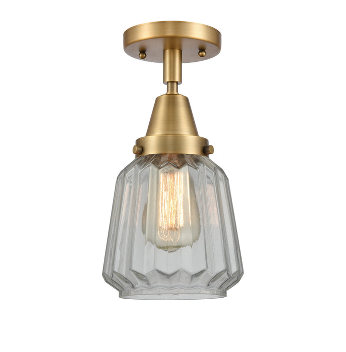 Innovations 447-1C-BB-G142-LED LED Flush Mount, Brushed Brass