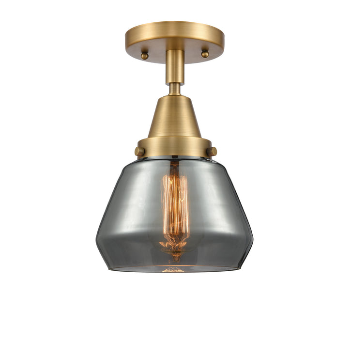 Innovations 447-1C-BB-G173 One Light Flush Mount, Brushed Brass