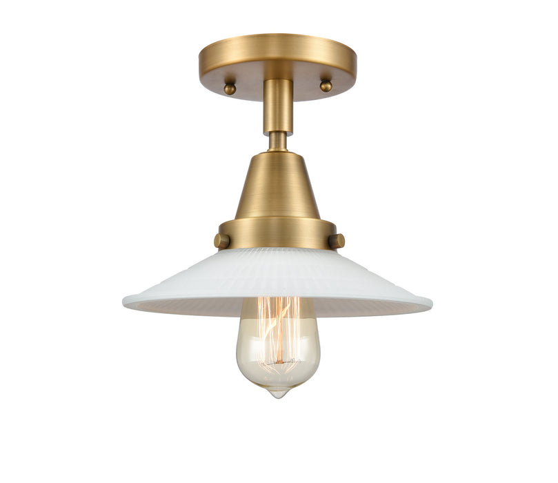 Innovations 447-1C-BB-G1-LED LED Flush Mount, Brushed Brass