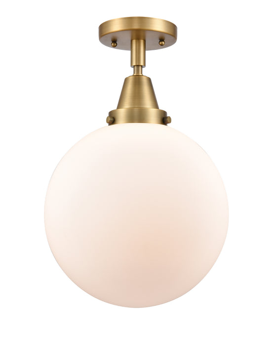 Innovations 447-1C-BB-G201-10-LED LED Flush Mount, Brushed Brass