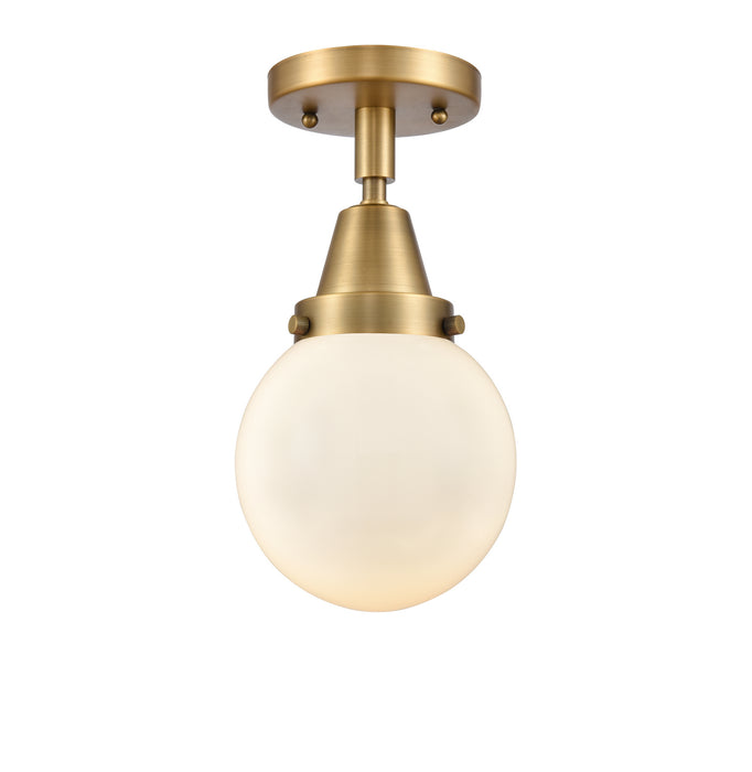Innovations 447-1C-BB-G201-6 One Light Flush Mount, Brushed Brass