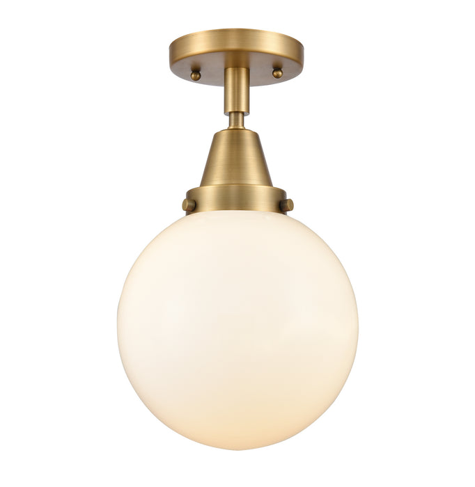Innovations 447-1C-BB-G201-8 One Light Flush Mount, Brushed Brass
