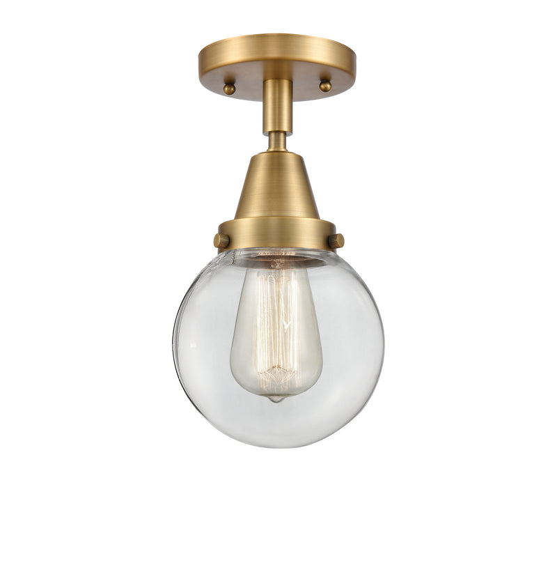 Innovations 447-1C-BB-G202-6 One Light Flush Mount, Brushed Brass