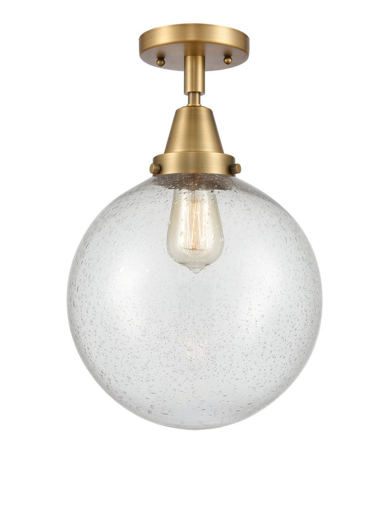 Innovations 447-1C-BB-G204-10-LED LED Flush Mount, Brushed Brass