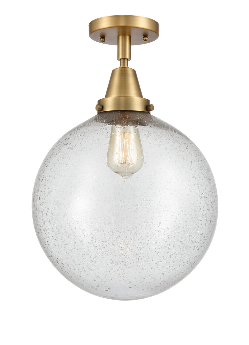 Innovations 447-1C-BB-G204-12 One Light Flush Mount, Brushed Brass