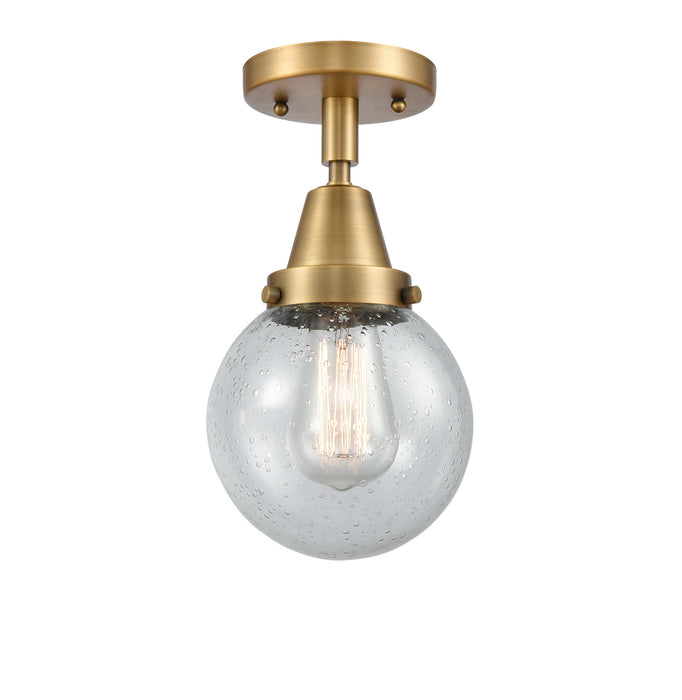 Innovations 447-1C-BB-G204-6 One Light Flush Mount, Brushed Brass