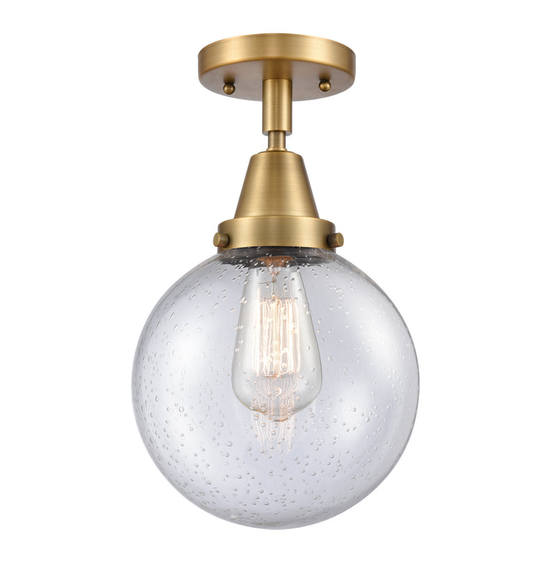 Innovations 447-1C-BB-G204-8 One Light Flush Mount, Brushed Brass