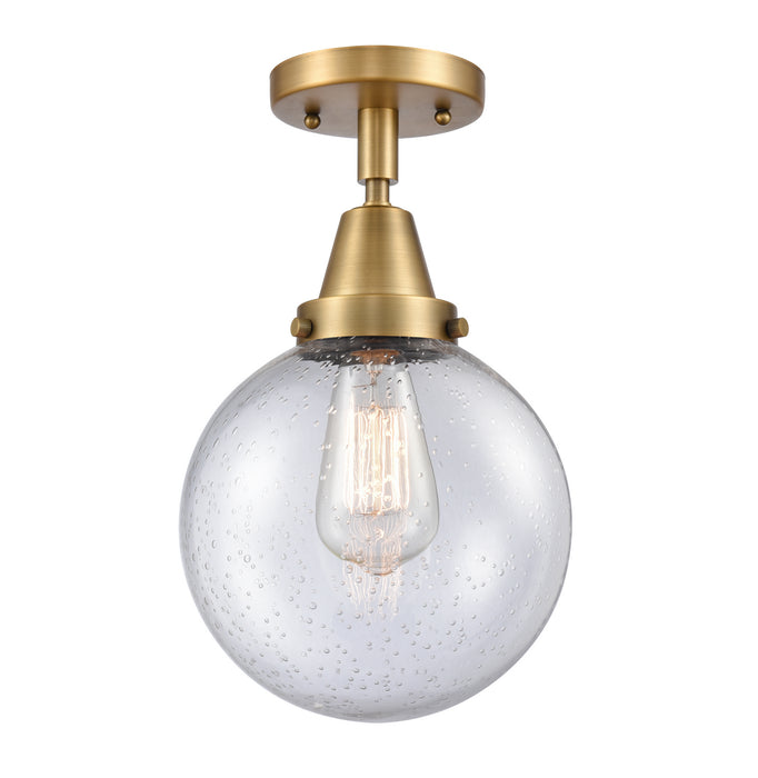 Innovations 447-1C-BB-G204-8 One Light Flush Mount, Brushed Brass