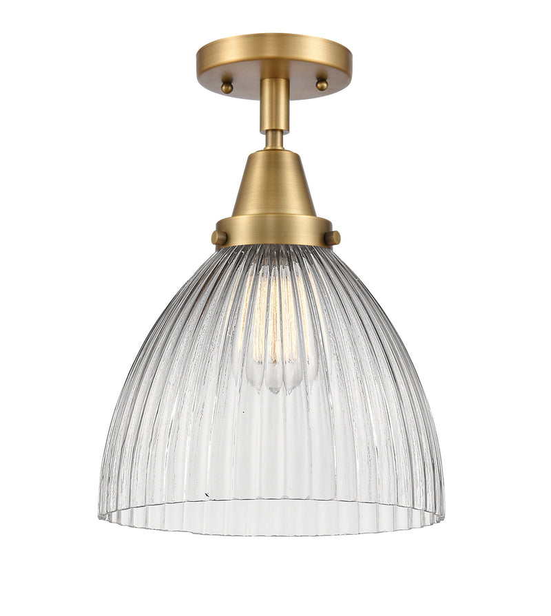 Innovations 447-1C-BB-G222 One Light Flush Mount, Brushed Brass
