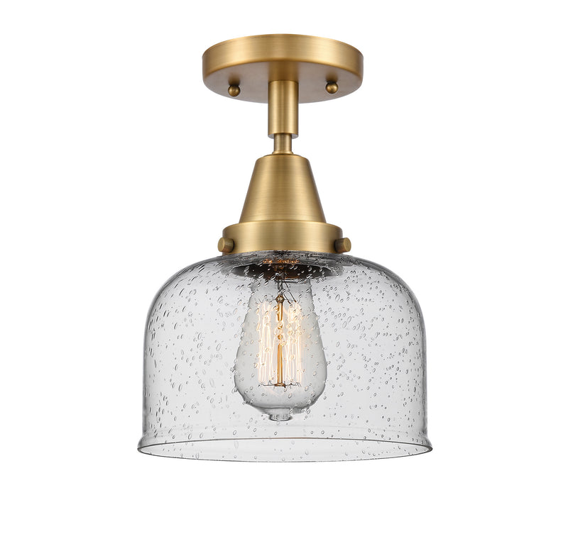 Innovations 447-1C-BB-G74 One Light Flush Mount, Brushed Brass