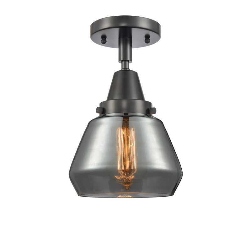 Innovations 447-1C-BK-G173 One Light Flush Mount, Matte Black