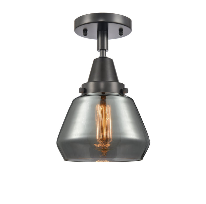 Innovations 447-1C-BK-G173 One Light Flush Mount, Matte Black
