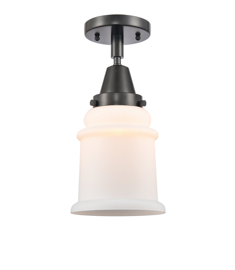 Innovations 447-1C-BK-G181 One Light Flush Mount, Matte Black
