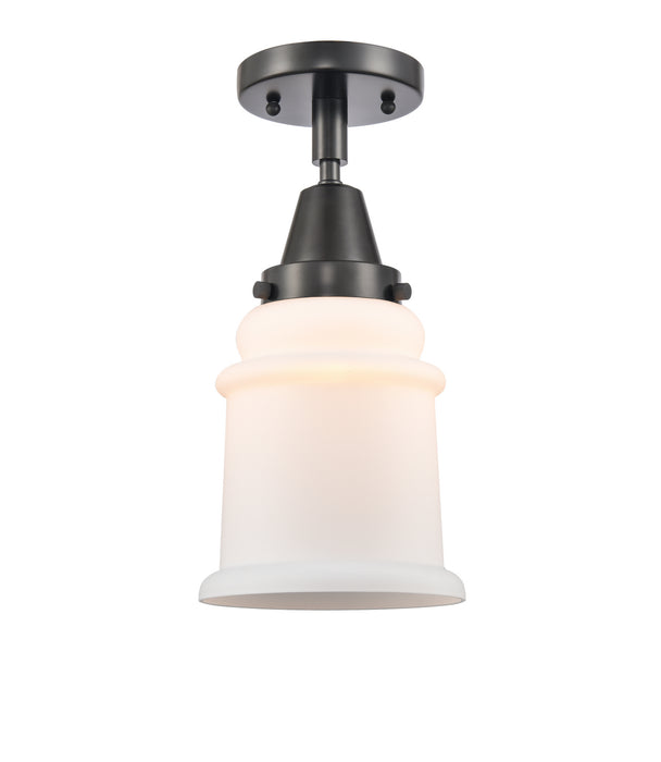 Innovations 447-1C-BK-G181 One Light Flush Mount, Matte Black