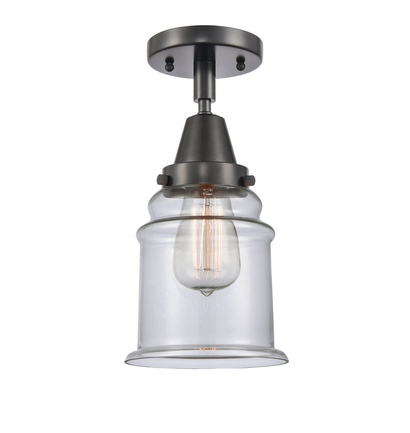 Innovations 447-1C-BK-G182 One Light Flush Mount, Matte Black