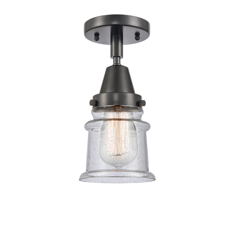 Innovations 447-1C-BK-G184S One Light Flush Mount, Matte Black