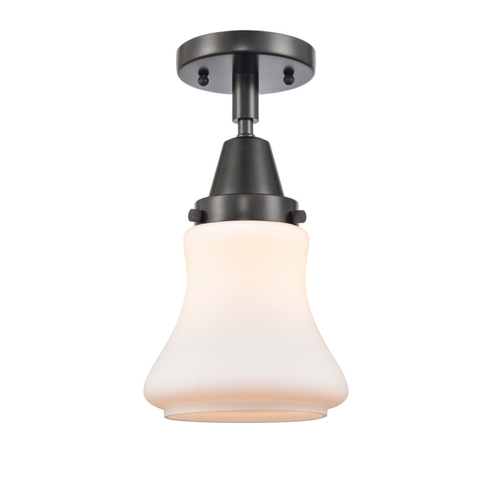 Innovations 447-1C-BK-G191 One Light Flush Mount, Matte Black