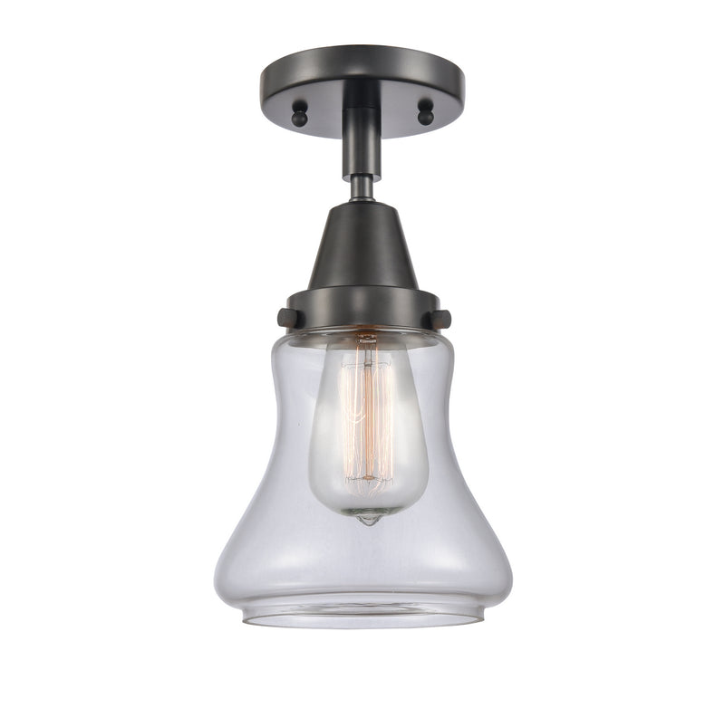 Innovations 447-1C-BK-G192 One Light Flush Mount, Matte Black