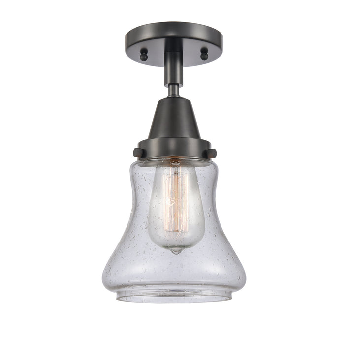 Innovations 447-1C-BK-G194 One Light Flush Mount, Matte Black