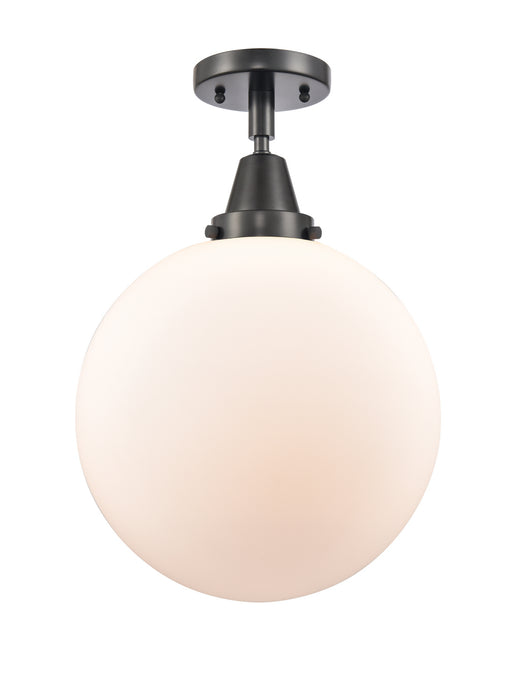 Innovations 447-1C-BK-G201-12-LED LED Flush Mount, Matte Black