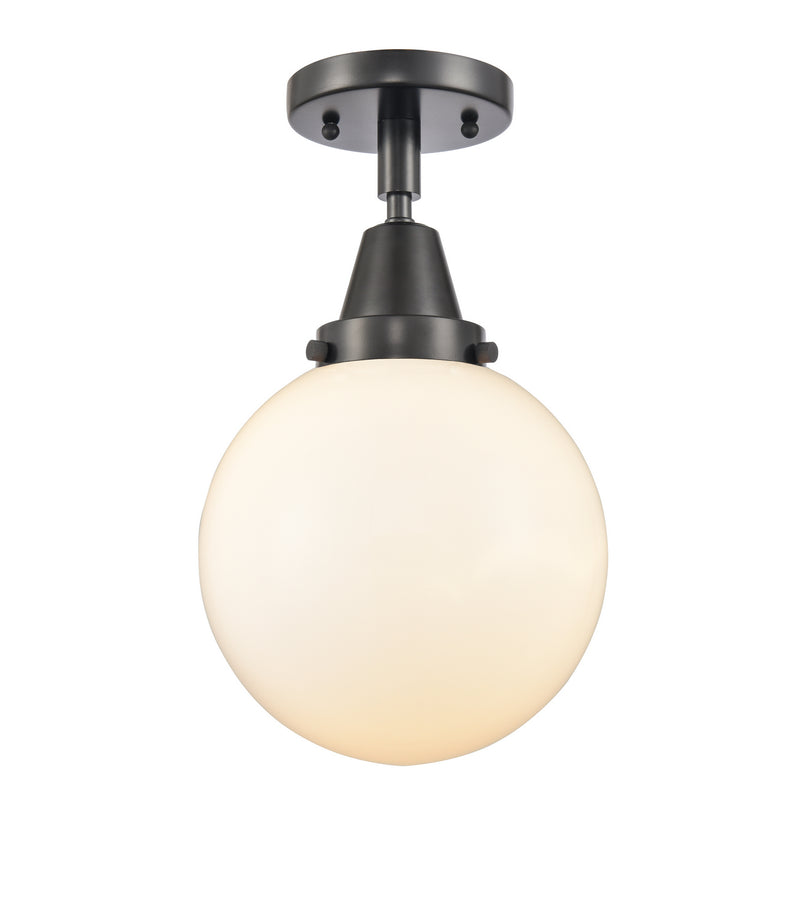Innovations 447-1C-BK-G201-8-LED LED Flush Mount, Matte Black