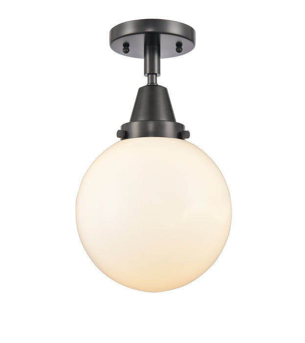 Innovations 447-1C-BK-G201-8-LED LED Flush Mount, Matte Black