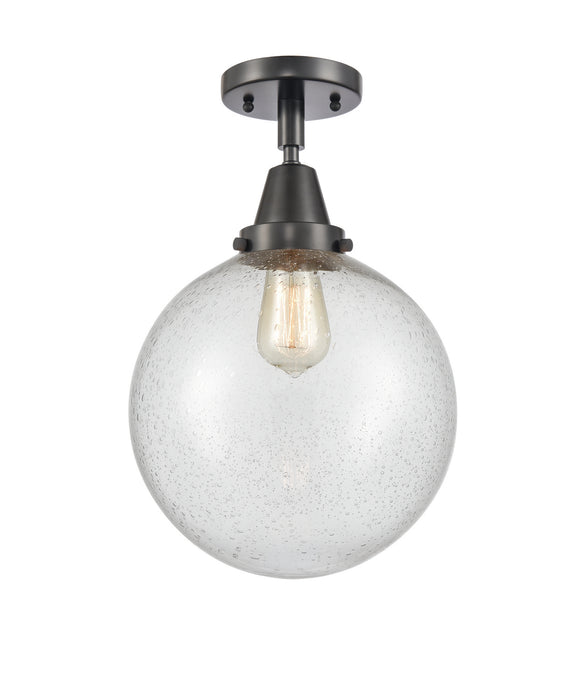 Innovations 447-1C-BK-G204-10 One Light Flush Mount, Matte Black