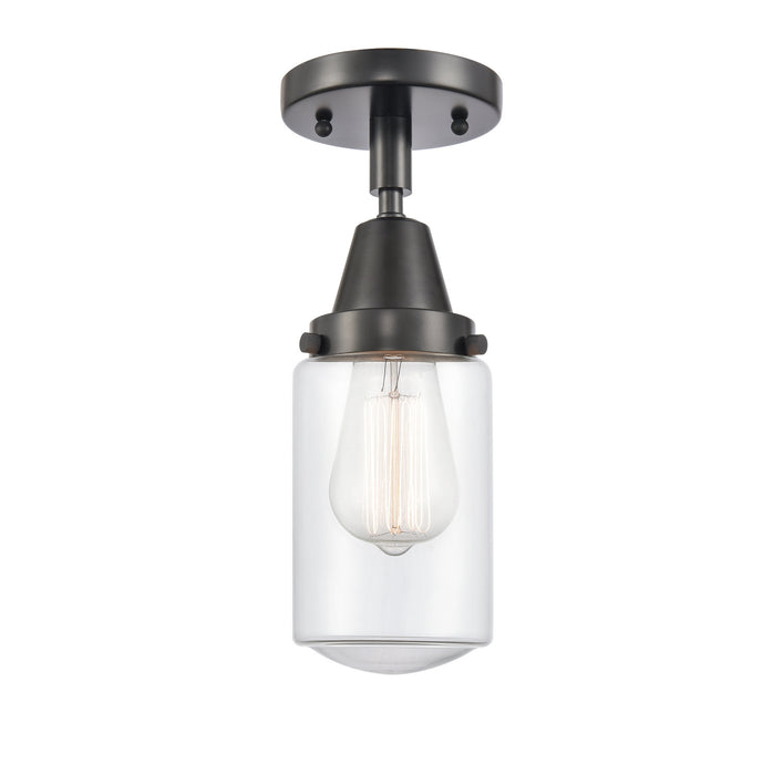 Innovations 447-1C-BK-G312 One Light Flush Mount, Matte Black