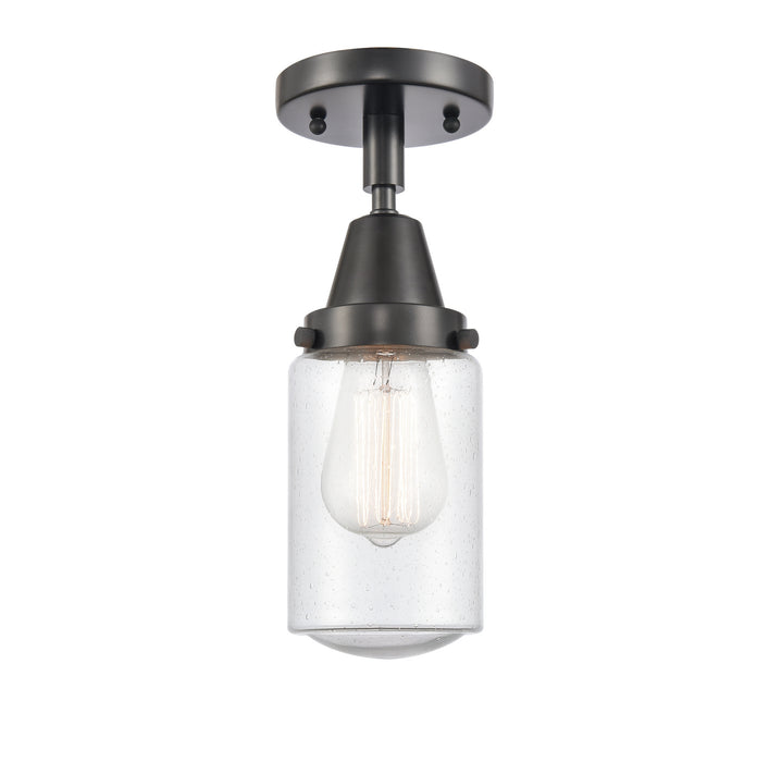 Innovations 447-1C-BK-G314 One Light Flush Mount, Matte Black