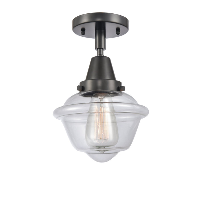 Innovations 447-1C-BK-G532 One Light Flush Mount, Matte Black