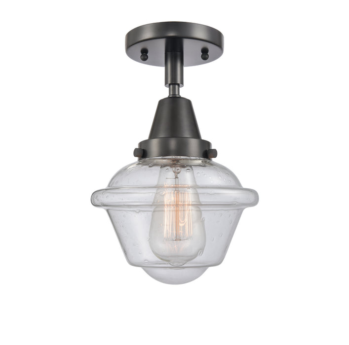 Innovations 447-1C-BK-G534 One Light Flush Mount, Matte Black