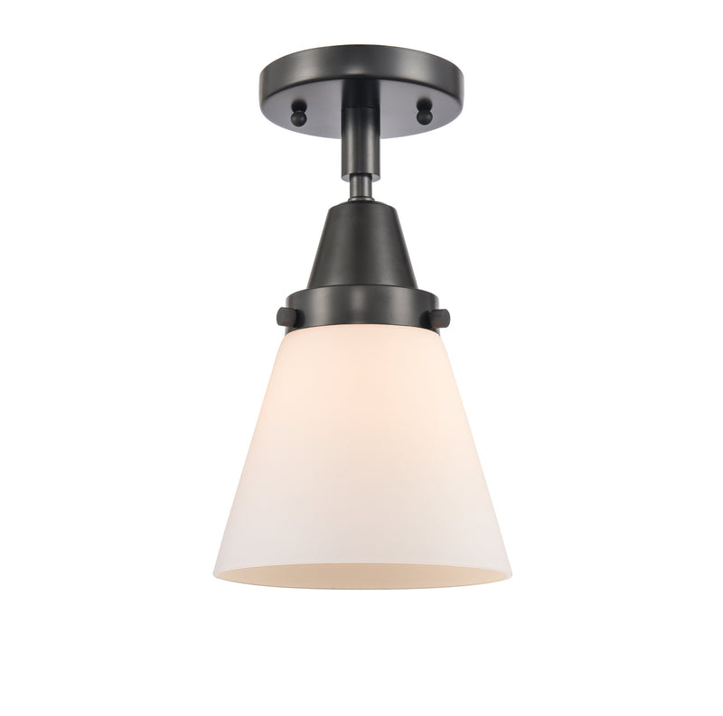 Innovations 447-1C-BK-G61 One Light Flush Mount, Matte Black