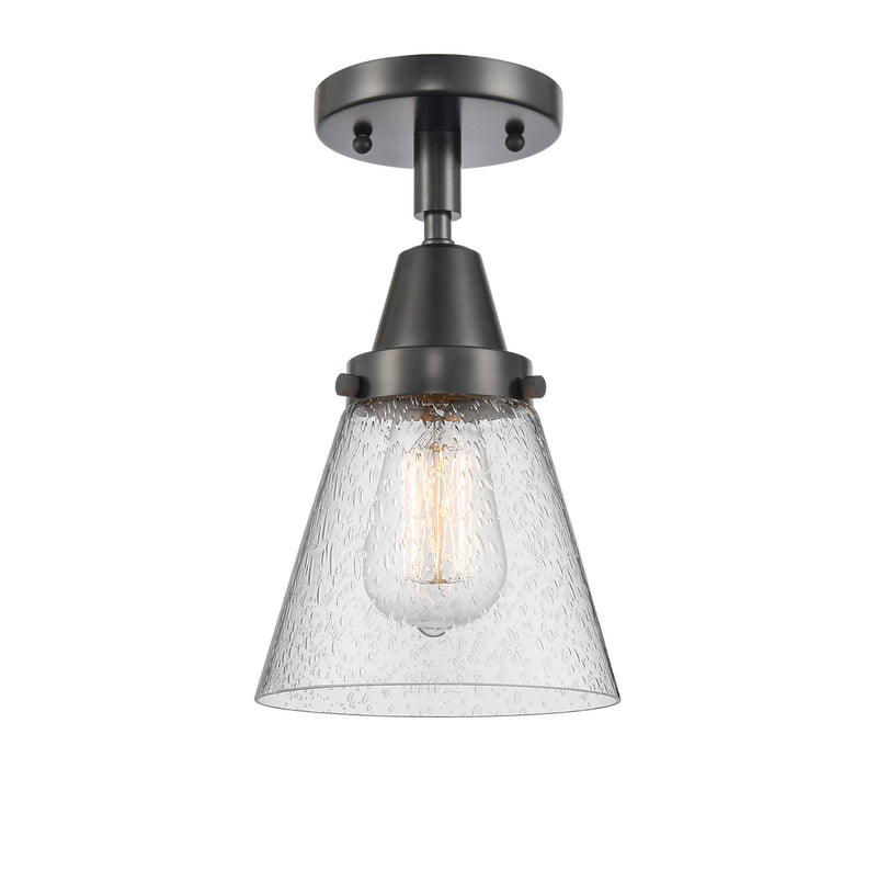 Innovations 447-1C-BK-G64 One Light Flush Mount, Matte Black