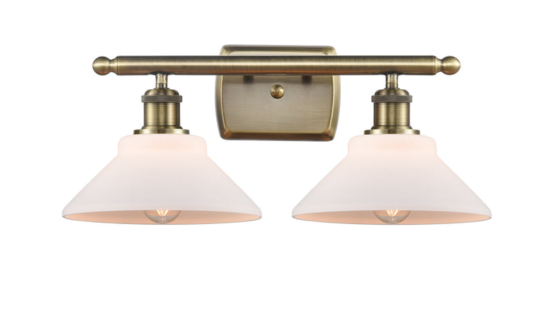 Innovations 516-2W-AB-G131 Two Light Bath Vanity, Antique Brass